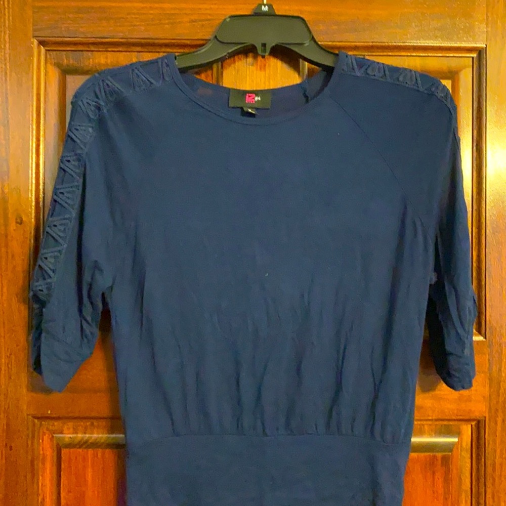 Girls iZ Byer 3/4 sleeve navy dolman top